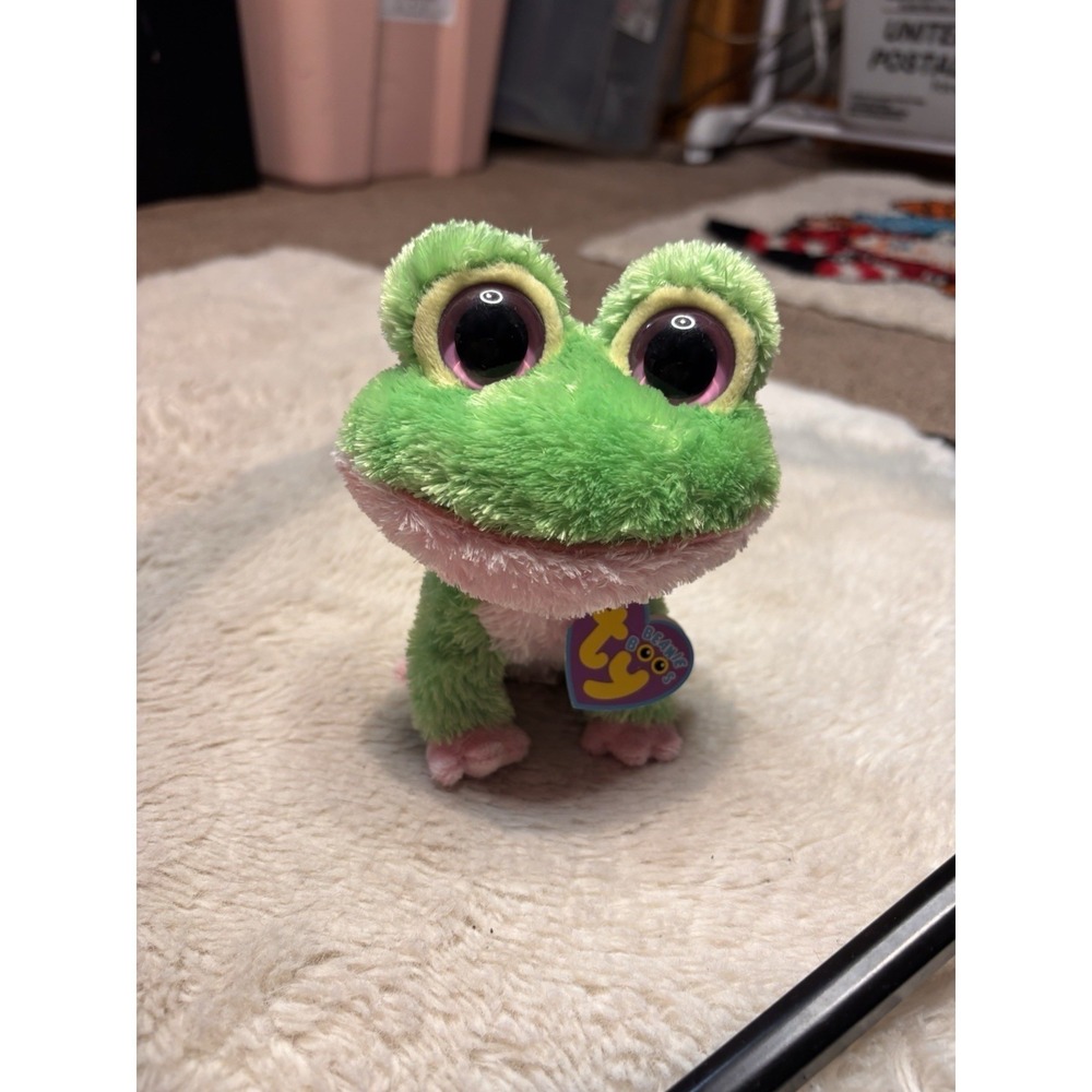 RARE Vintage 2009 Ty Beanie Boos KIWI The Frog 6" Solid Eyes HTF with Tags